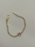 Blush Halo Tennis Bracelet
