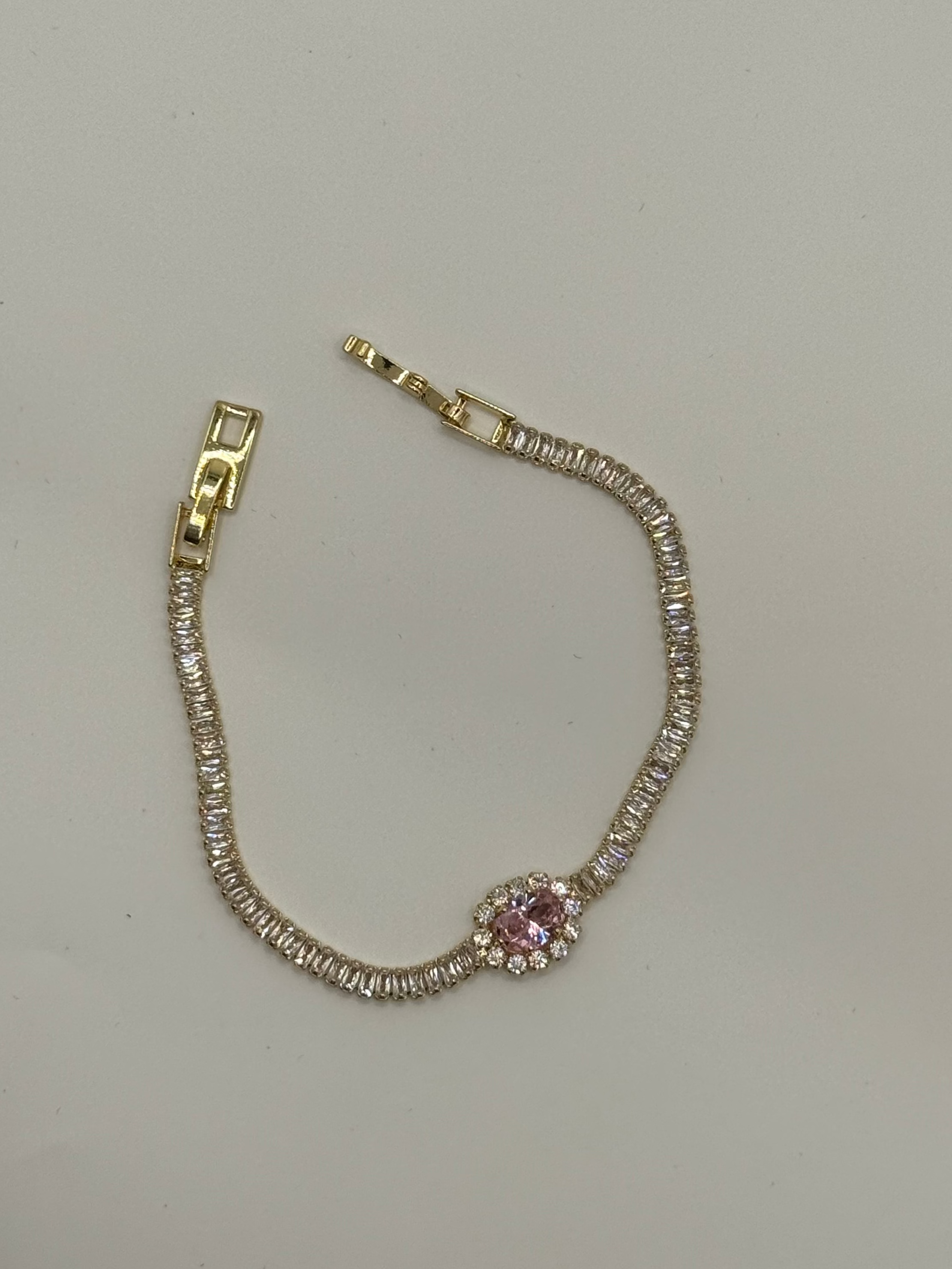 Blush Halo Tennis Bracelet
