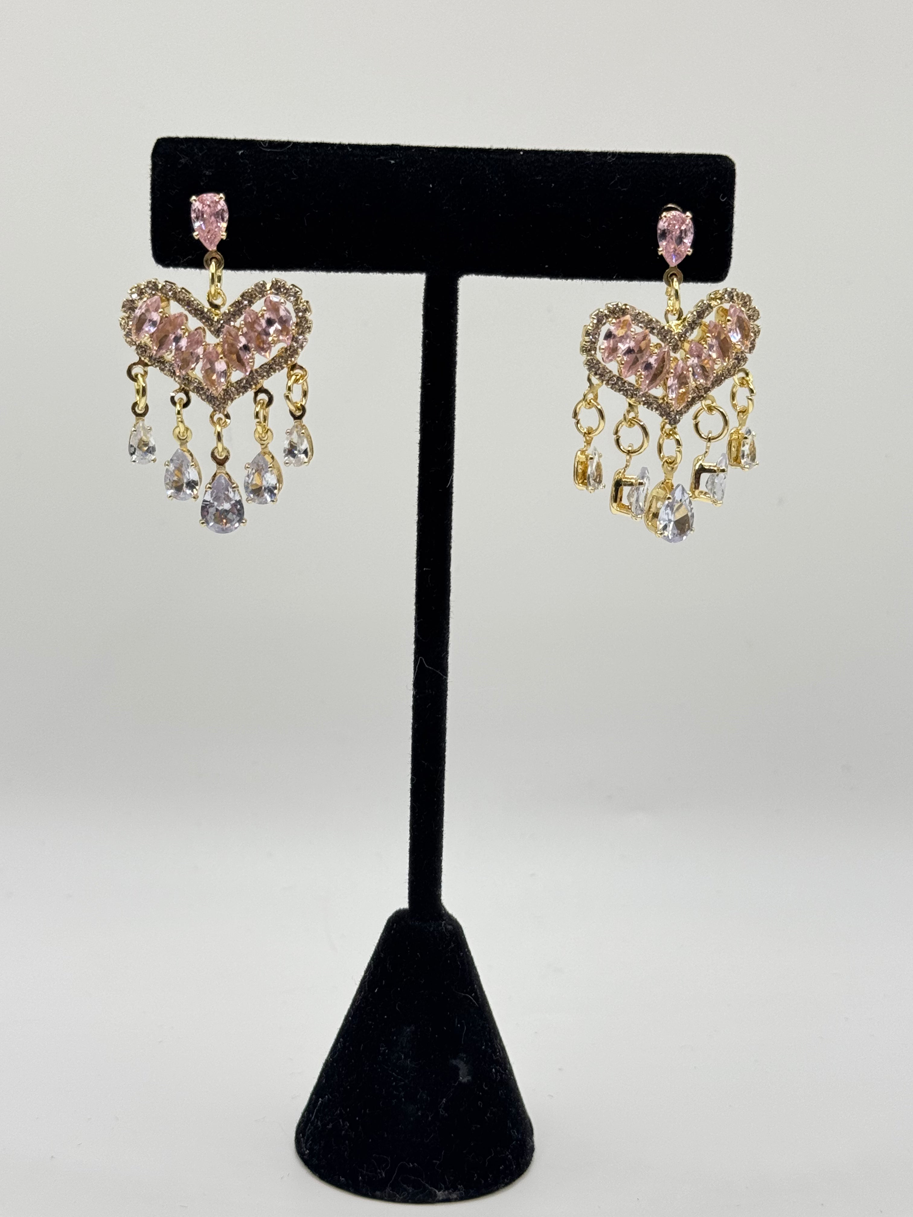 Blushing Heart Drop Earrings